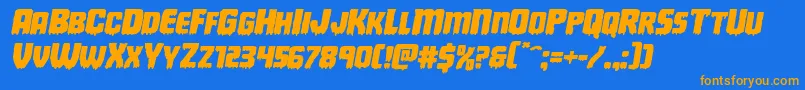 Deathbloodexpandital Font – Orange Fonts on Blue Background