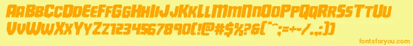 Deathbloodexpandital Font – Orange Fonts on Yellow Background