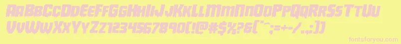 Deathbloodexpandital Font – Pink Fonts on Yellow Background