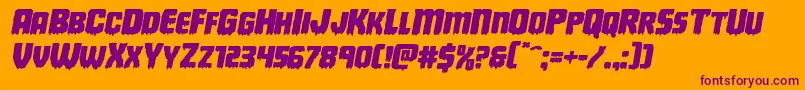 Deathbloodexpandital Font – Purple Fonts on Orange Background