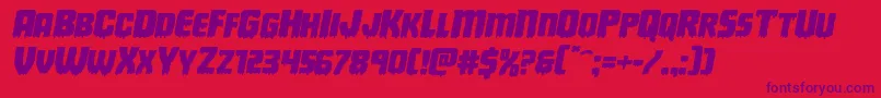 Deathbloodexpandital Font – Purple Fonts on Red Background