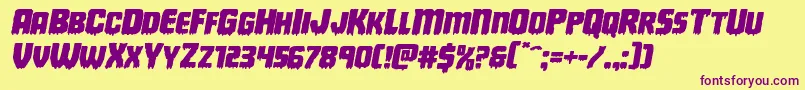Deathbloodexpandital Font – Purple Fonts on Yellow Background