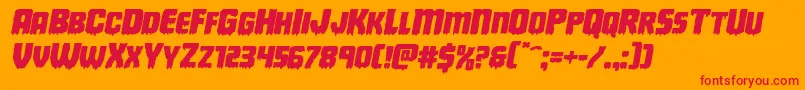 フォントDeathbloodexpandital – オレンジの背景に赤い文字
