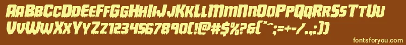 Deathbloodexpandital Font – Yellow Fonts on Brown Background