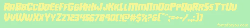 Deathbloodexpandital Font – Yellow Fonts on Green Background