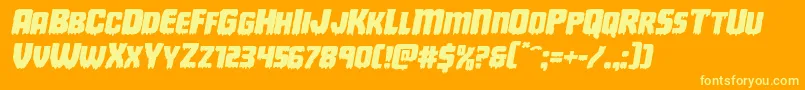 Deathbloodexpandital Font – Yellow Fonts on Orange Background