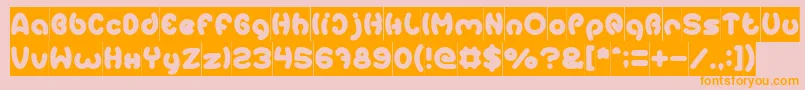 EarthHeartInverse Font – Orange Fonts on Pink Background