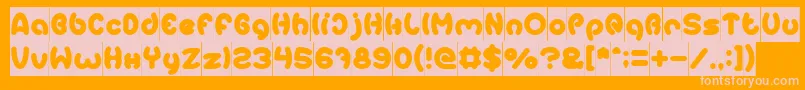 EarthHeartInverse Font – Pink Fonts on Orange Background