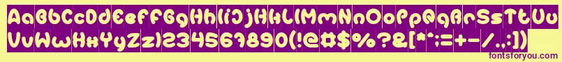 More about EarthHeartInverse Font EarthHeartInverse Font – Purple Fonts on Yellow Background