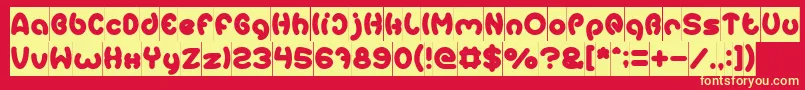 EarthHeartInverse Font – Yellow Fonts on Red Background