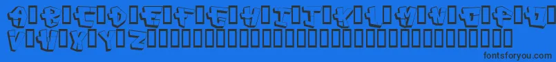 Capconstruct Font – Black Fonts on Blue Background
