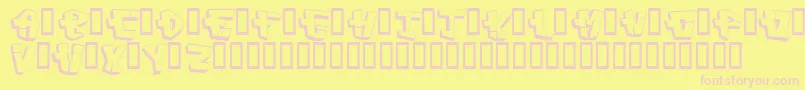 Capconstruct-fontti – vaaleanpunaiset fontit keltaisella taustalla