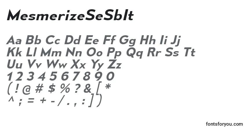 Czcionka MesmerizeSeSbIt – alfabet, cyfry, specjalne znaki