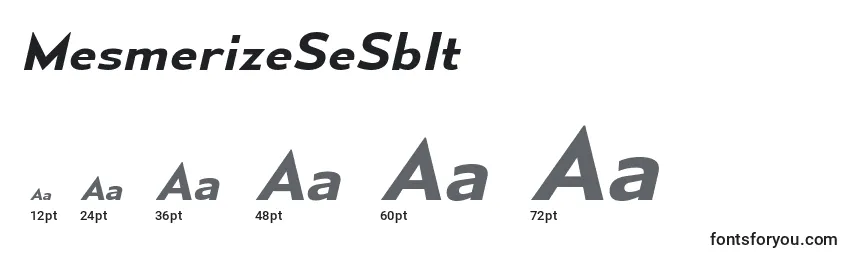 Размеры шрифта MesmerizeSeSbIt