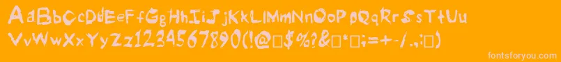 Roughrider Font – Pink Fonts on Orange Background