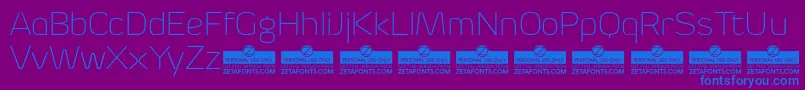 ByomThinTrial Font – Blue Fonts on Purple Background