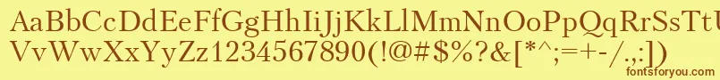 フォントPtr1 – 茶色の文字が黄色の背景にあります。