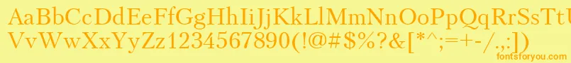 フォントPtr1 – オレンジの文字が黄色の背景にあります。