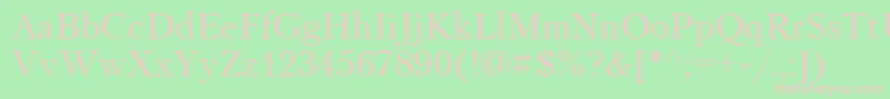 Ptr1-fontti – vaaleanpunaiset fontit vihreällä taustalla
