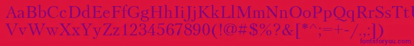 Ptr1 Font – Purple Fonts on Red Background