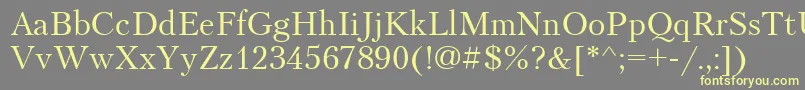 Ptr1-fontti – keltaiset fontit harmaalla taustalla