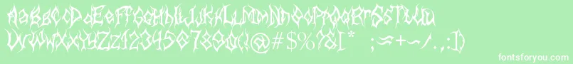 フォントMbArcaneFont – 緑の背景に白い文字