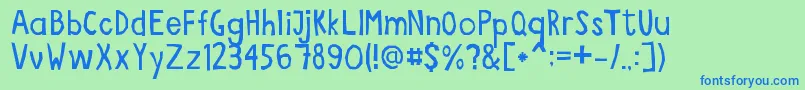Ritaglio Font – Blue Fonts on Green Background