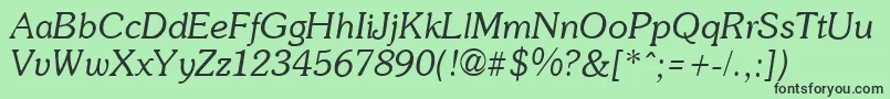 フォントSoutaneItalic – 緑の背景に黒い文字