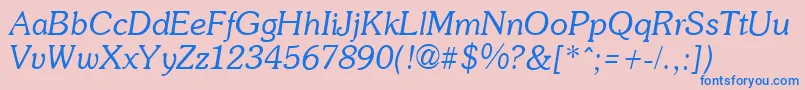 SoutaneItalic Font – Blue Fonts on Pink Background