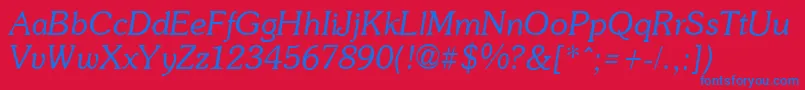 Police SoutaneItalic – polices bleues sur fond rouge
