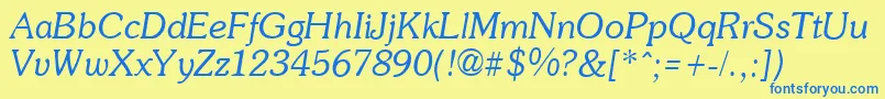 SoutaneItalic Font – Blue Fonts on Yellow Background