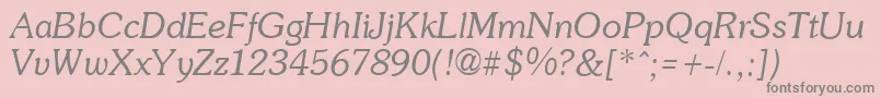 SoutaneItalic Font – Gray Fonts on Pink Background