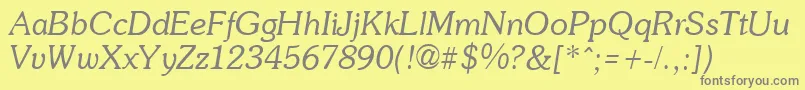 SoutaneItalic Font – Gray Fonts on Yellow Background