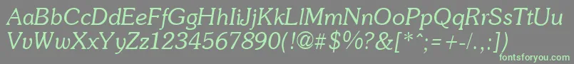 SoutaneItalic Font – Green Fonts on Gray Background