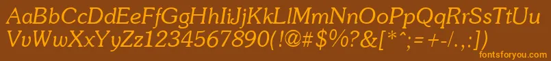 SoutaneItalic Font – Orange Fonts on Brown Background