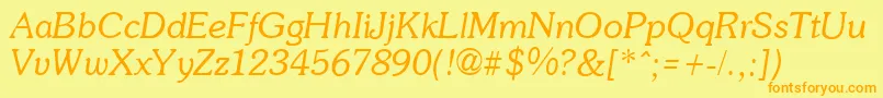 SoutaneItalic Font – Orange Fonts on Yellow Background