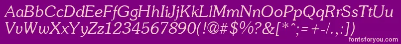 SoutaneItalic Font – Pink Fonts on Purple Background