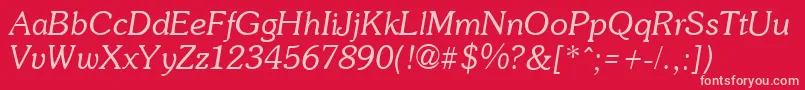 SoutaneItalic Font – Pink Fonts on Red Background
