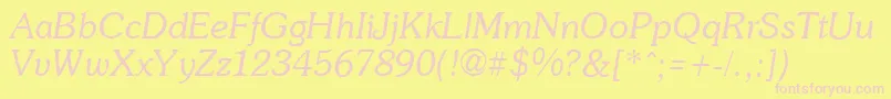 SoutaneItalic Font – Pink Fonts on Yellow Background