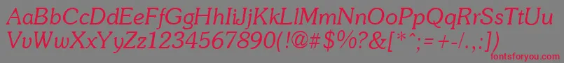 SoutaneItalic Font – Red Fonts on Gray Background