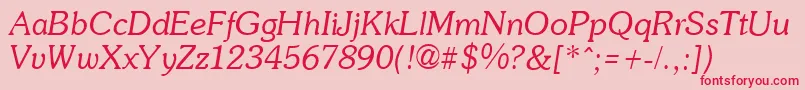 SoutaneItalic Font – Red Fonts on Pink Background