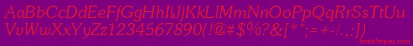 SoutaneItalic Font – Red Fonts on Purple Background