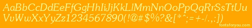SoutaneItalic Font – Yellow Fonts on Orange Background