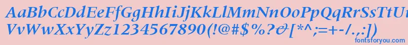 CoherentSsiBoldItalic Font – Blue Fonts on Pink Background