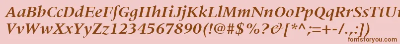 CoherentSsiBoldItalic Font – Brown Fonts on Pink Background