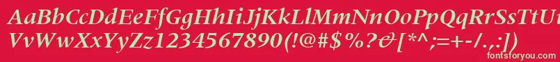 CoherentSsiBoldItalic Font – Green Fonts on Red Background