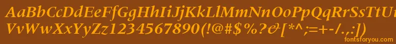 CoherentSsiBoldItalic Font – Orange Fonts on Brown Background