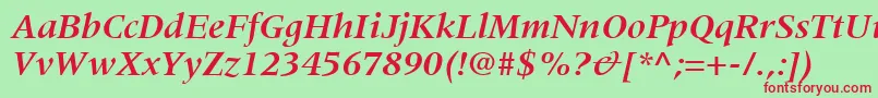 CoherentSsiBoldItalic Font – Red Fonts on Green Background