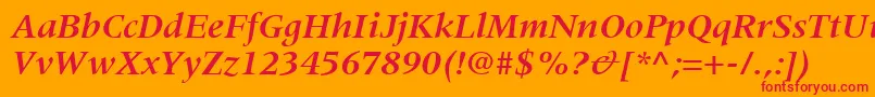 CoherentSsiBoldItalic Font – Red Fonts on Orange Background