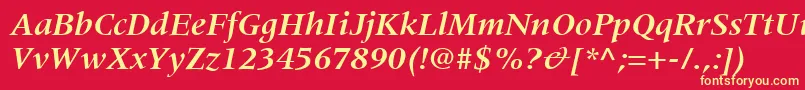 CoherentSsiBoldItalic Font – Yellow Fonts on Red Background